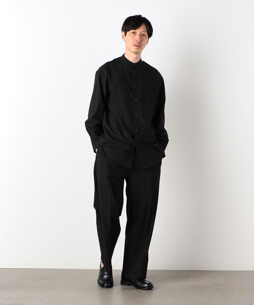COMME CA ISM(コムサイズム)の「【セットアップ対応】 ウォッシャブル ウールライク 羽織 バンドカラーシャツ(シャツ/ブラウス・メンズ・ブラック/ホワイト/ダークブラウン・SMALL/MEDIUM/LARGE)」の7枚目の写真