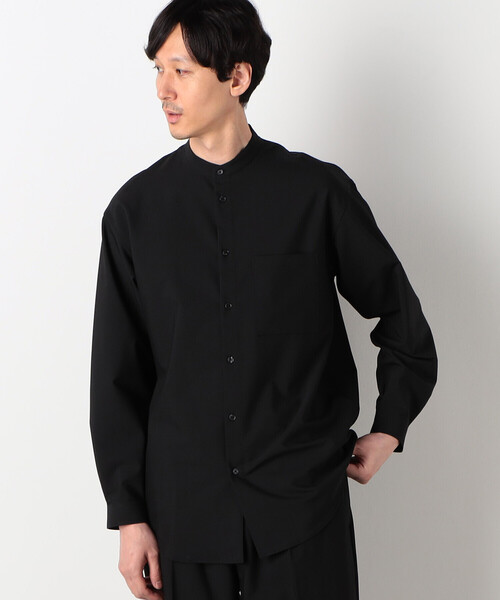 COMME CA ISM(コムサイズム)の「【セットアップ対応】 ウォッシャブル ウールライク 羽織 バンドカラーシャツ(シャツ/ブラウス・メンズ・ブラック/ホワイト/ダークブラウン・SMALL/MEDIUM/LARGE)」の8枚目の写真