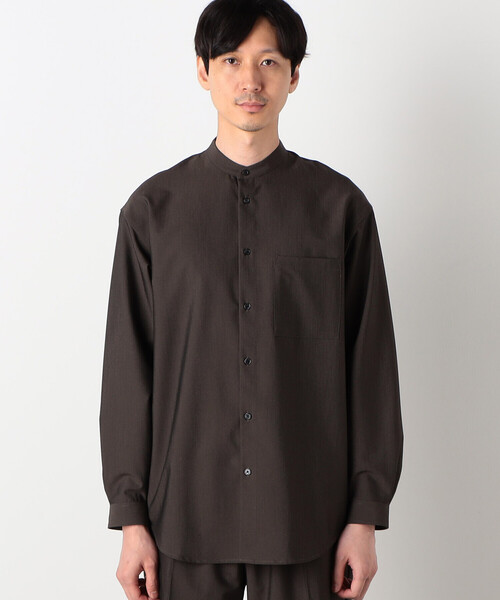 COMME CA ISM(コムサイズム)の「【セットアップ対応】 ウォッシャブル ウールライク 羽織 バンドカラーシャツ(シャツ/ブラウス・メンズ・ブラック/ホワイト/ダークブラウン・SMALL/MEDIUM/LARGE)」の13枚目の写真
