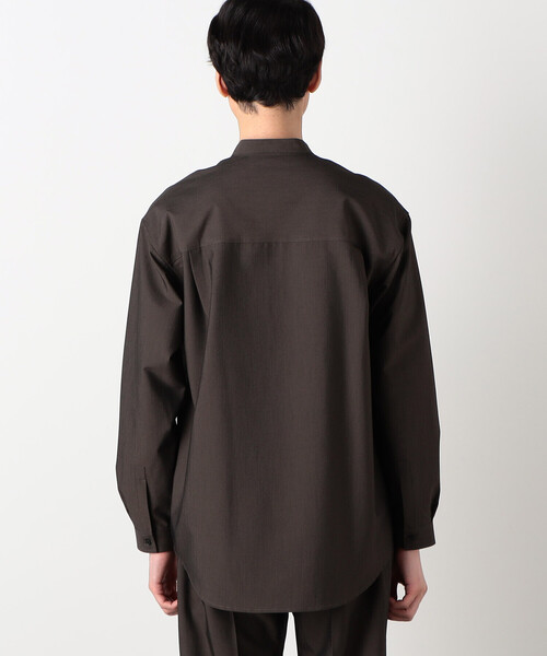COMME CA ISM(コムサイズム)の「【セットアップ対応】 ウォッシャブル ウールライク 羽織 バンドカラーシャツ(シャツ/ブラウス・メンズ・ブラック/ホワイト/ダークブラウン・SMALL/MEDIUM/LARGE)」の15枚目の写真