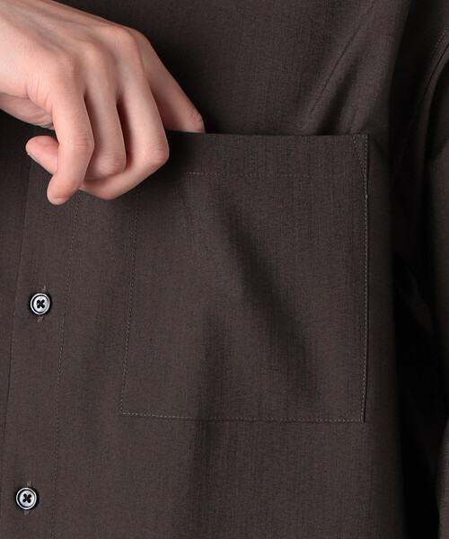 COMME CA ISM(コムサイズム)の「【セットアップ対応】 ウォッシャブル ウールライク 羽織 バンドカラーシャツ(シャツ/ブラウス・メンズ・ブラック/ホワイト/ダークブラウン・SMALL/MEDIUM/LARGE)」の17枚目の写真