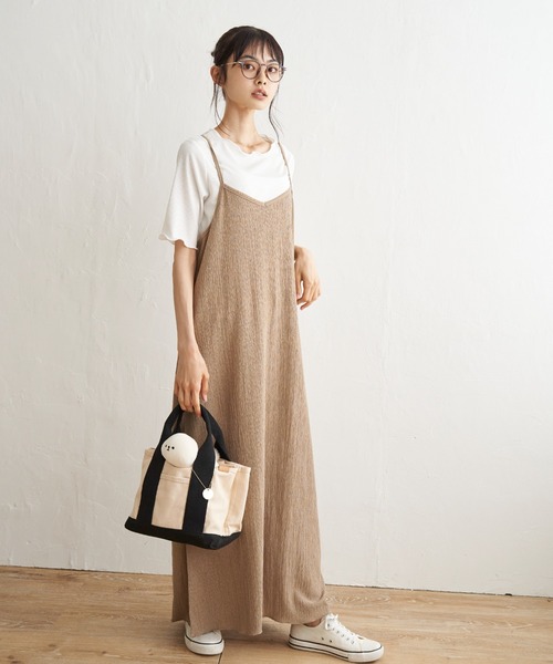 LBC（エルビーシー）の「★WEB限定★【2点セット】Tシャツセット楊柳キャミワンピース（ワンピース・レディース・ベージュ/ブラック/ブルー系・M）」の13枚目の写真