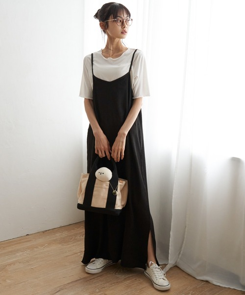 LBC（エルビーシー）の「★WEB限定★【2点セット】Tシャツセット楊柳キャミワンピース（ワンピース・レディース・ベージュ/ブラック/ブルー系・M）」の16枚目の写真