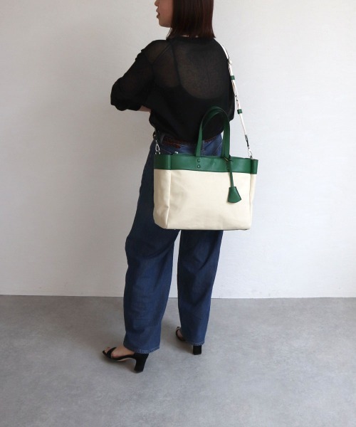 MIAN （ミアン）の「キャンバス2wayビッグトートバッグ（トートバッグ・レディース・ブラック/グリーン/ブラウン・FREE）」の8枚目の写真