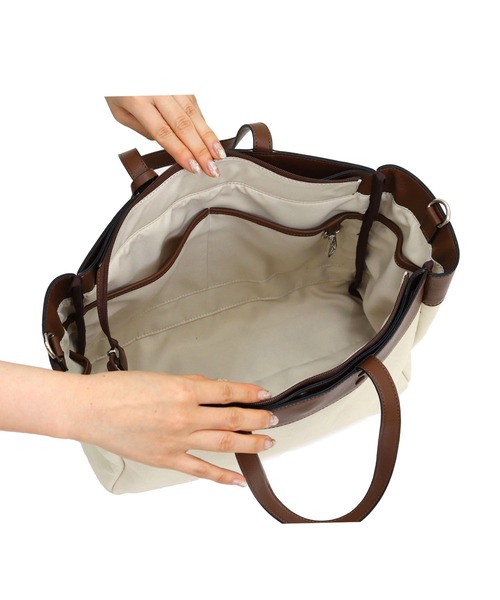 MIAN （ミアン）の「キャンバス2wayビッグトートバッグ（トートバッグ・レディース・ブラック/グリーン/ブラウン・FREE）」の20枚目の写真