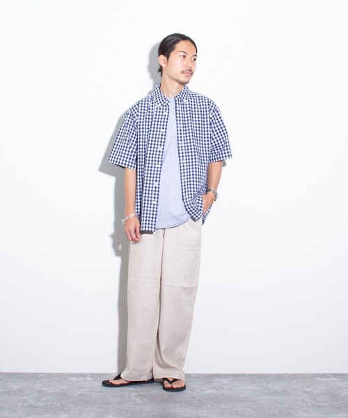 GLOSTER(グロスター)の「【GLOSTER/グロスター】POPギンガムチェック ボタンダウンシャツ(シャツ/ブラウス・メンズ・ブラック/グリーン/ネイビー・S/M/L)」の7枚目の写真