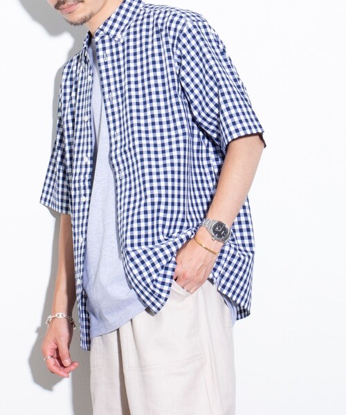 GLOSTER(グロスター)の「【GLOSTER/グロスター】POPギンガムチェック ボタンダウンシャツ(シャツ/ブラウス・メンズ・ブラック/グリーン/ネイビー・S/M/L)」の21枚目の写真