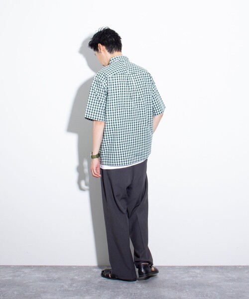 GLOSTER(グロスター)の「【GLOSTER/グロスター】POPギンガムチェック ボタンダウンシャツ(シャツ/ブラウス・メンズ・ブラック/グリーン/ネイビー・S/M/L)」の16枚目の写真