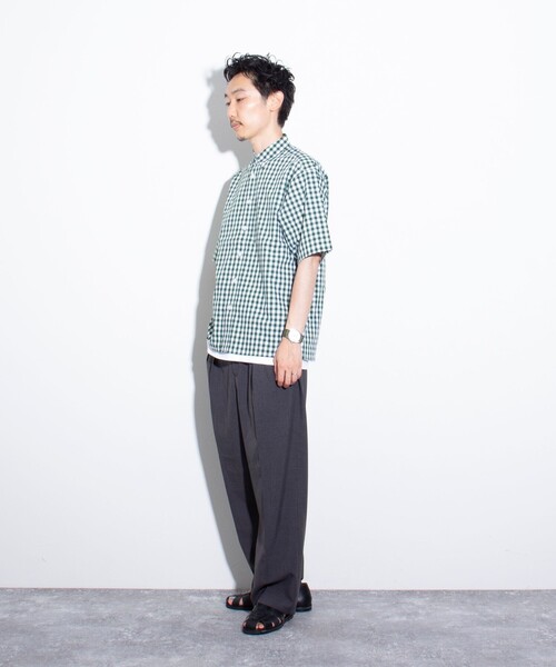 GLOSTER(グロスター)の「【GLOSTER/グロスター】POPギンガムチェック ボタンダウンシャツ(シャツ/ブラウス・メンズ・ブラック/グリーン/ネイビー・S/M/L)」の8枚目の写真