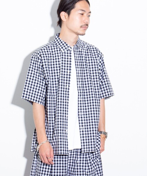 GLOSTER(グロスター)の「【GLOSTER/グロスター】POPギンガムチェック ボタンダウンシャツ(シャツ/ブラウス・メンズ・ブラック/グリーン/ネイビー・S/M/L)」の20枚目の写真