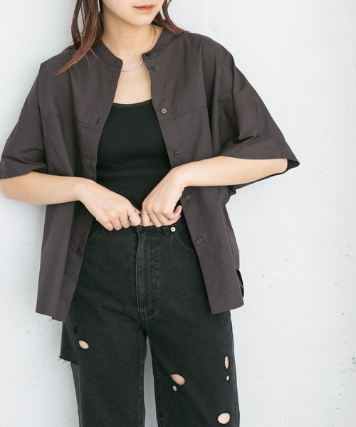 KBF - KBF オパールペイズリーシャツ ((beige)) KBF（ケイビーエフ）の「ワイドスリーブシアーシャツ（シャツ