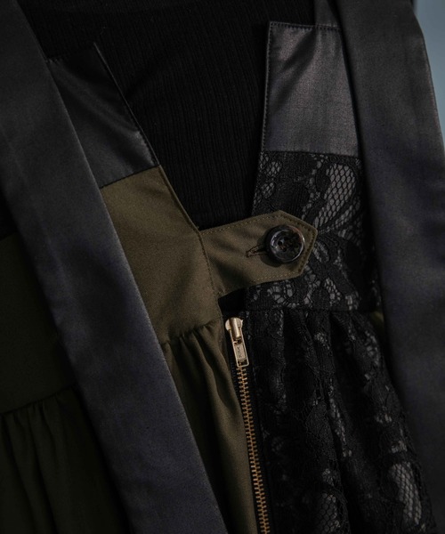 Eimee Law（エイミーロウ）の「パネル切替ジャンスカ（ジャンパースカート・レディース・カーキ/ブラック・38）」の8枚目の写真