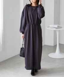 RANAN（ラナン）の「裏起毛/アンチピリング　ドロストスウェットライクワンピース（ワンピース）」