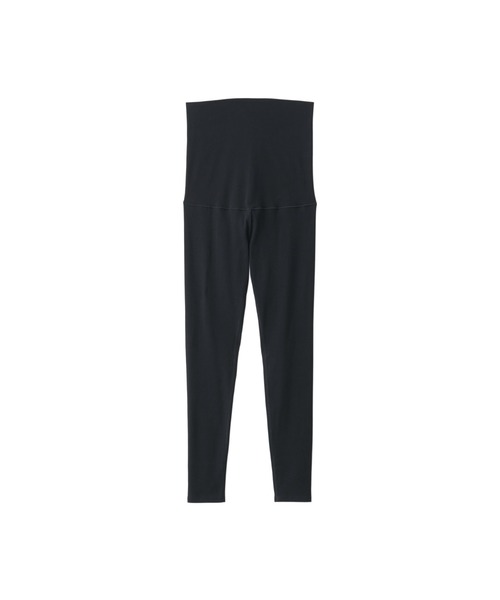 無印良品（ムジルシリョウヒン）の「ストレッチリブ編み　腹巻つきレギンス（十分丈）（マタニティウェア/グッズ・レディース・ダークブラウン系/ブラック・L/S/M/XL）」の2枚目の写真
