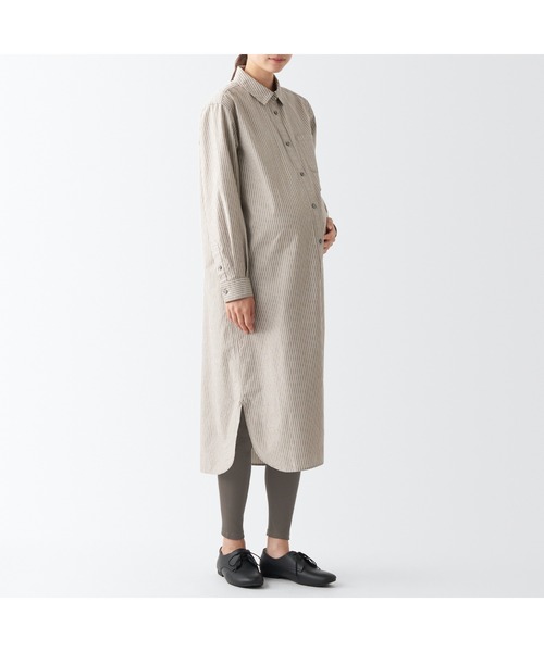無印良品（ムジルシリョウヒン）の「ストレッチリブ編み　腹巻つきレギンス（十分丈）（マタニティウェア/グッズ・レディース・ダークブラウン系/ブラック・L/S/M/XL）」の8枚目の写真