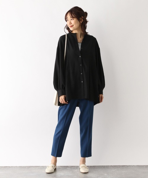 セール】お手入れらくらくバックプリーツ長袖/966330（シャツ/ブラウス