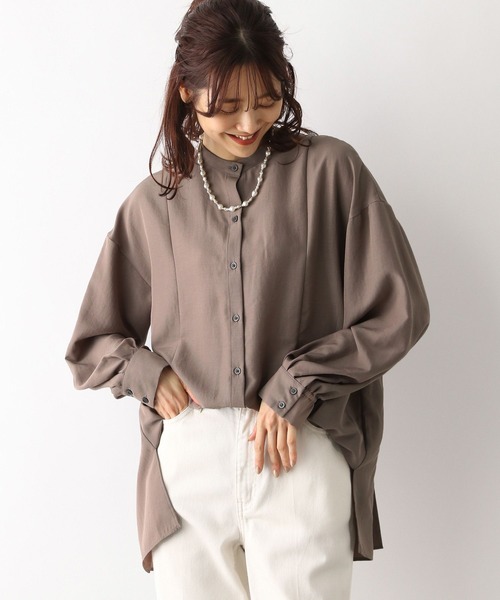 GLOBAL WORK(グローバルワーク)の「お手入れらくらくバックプリーツ長袖/966330(シャツ/ブラウス・レディース・ブラック/グレイッシュベージュ/モカ/グリーン系その他4・LARGE/MEDIUM)」の16枚目の写真