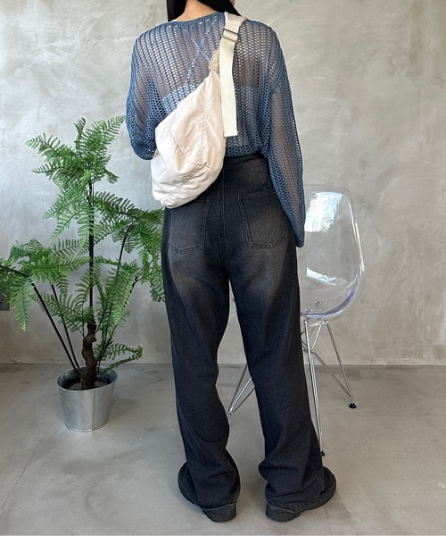 kutir(クティール)の「透かし編みメッシュニット(ニット/セーター・レディース・アイボリー/レッド/グリーン/ブルー・FREE)」の9枚目の写真