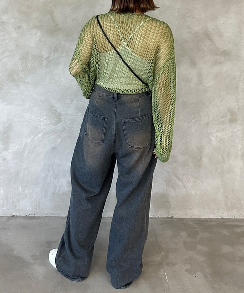 kutir(クティール)の「透かし編みメッシュニット(ニット/セーター・レディース・アイボリー/レッド/グリーン/ブルー・FREE)」の15枚目の写真