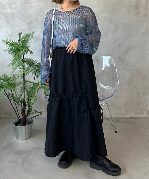 kutir(クティール)の「透かし編みメッシュニット(ニット/セーター・レディース・アイボリー/レッド/グリーン/ブルー・FREE)」の10枚目の写真