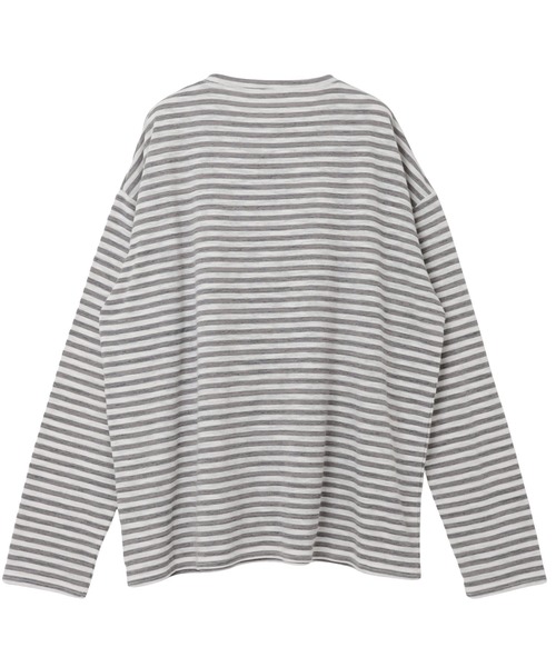 andme（アンドミー）の「スラブボーダーオーバーサイズシアー長袖Tシャツ（Tシャツ/カットソー・レディース・ブラック/ブラウン/グレー/カーキ・M）」の12枚目の写真