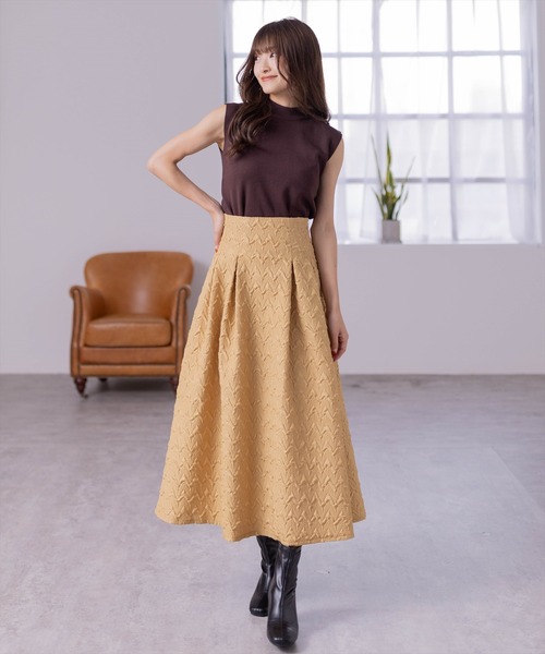 clear（クリア）の「×ブークレフレアスカート[低身長用サイズ有]（スカート・レディース・マスタード/ブラック/グリーン・S/M/XS）」の16枚目の写真