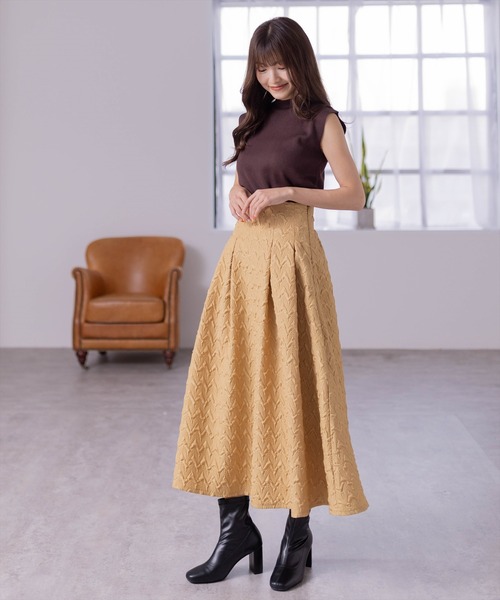 clear（クリア）の「×ブークレフレアスカート[低身長用サイズ有]（スカート・レディース・マスタード/ブラック/グリーン・S/M/XS）」の15枚目の写真