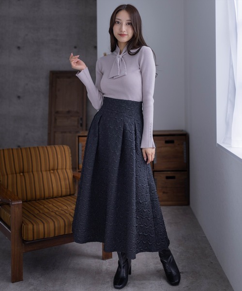 clear（クリア）の「×ブークレフレアスカート[低身長用サイズ有]（スカート・レディース・マスタード/ブラック/グリーン・S/M/XS）」の14枚目の写真