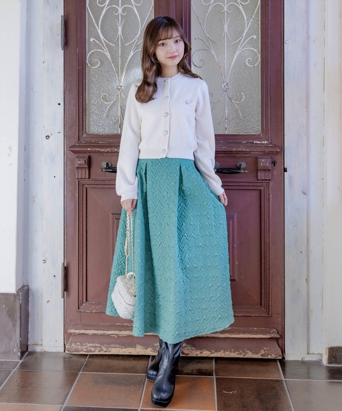 clear（クリア）の「×ブークレフレアスカート[低身長用サイズ有]（スカート・レディース・マスタード/ブラック/グリーン・S/M/XS）」の12枚目の写真