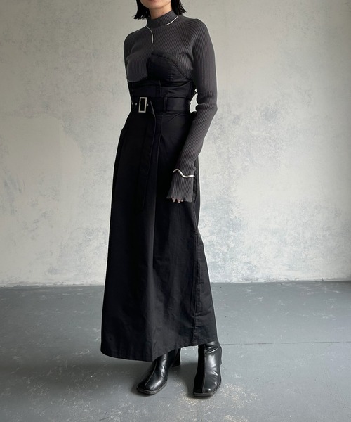 &g'aime（アンジェム）の「【&g'aime】ラグランスリーブリブニットトップス（ニット/セーター・レディース・チャコールグレー/グレイッシュベージュ/グリーン/パープル・FREE）」の17枚目の写真