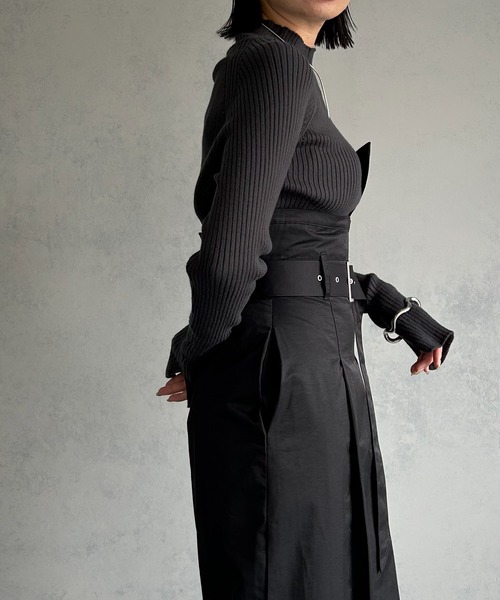 &g'aime（アンジェム）の「【&g'aime】ラグランスリーブリブニットトップス（ニット/セーター・レディース・チャコールグレー/グレイッシュベージュ/グリーン/パープル・FREE）」の15枚目の写真