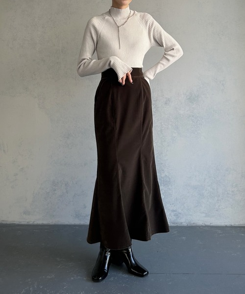 &g'aime（アンジェム）の「【&g'aime】ラグランスリーブリブニットトップス（ニット/セーター・レディース・チャコールグレー/グレイッシュベージュ/グリーン/パープル・FREE）」の10枚目の写真