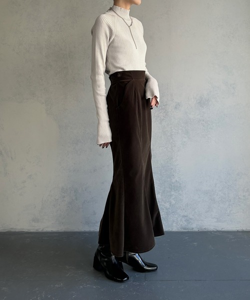 &g'aime（アンジェム）の「【&g'aime】ラグランスリーブリブニットトップス（ニット/セーター・レディース・チャコールグレー/グレイッシュベージュ/グリーン/パープル・FREE）」の11枚目の写真