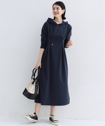 パーカー ワンピース」に該当するブルー・ネイビー/青色系のレディース