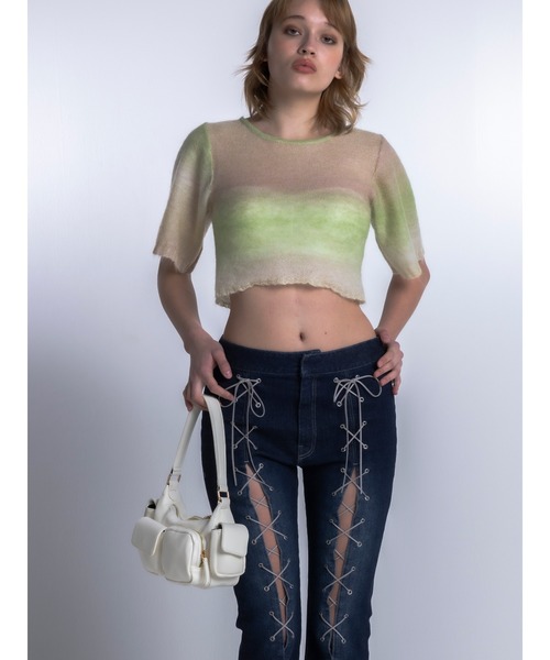 DURAS（デュラス）の「フェイクレザーホーボーミニバッグ（ハンドバッグ・レディース・ブラック/ホワイト・FREE）」の17枚目の写真