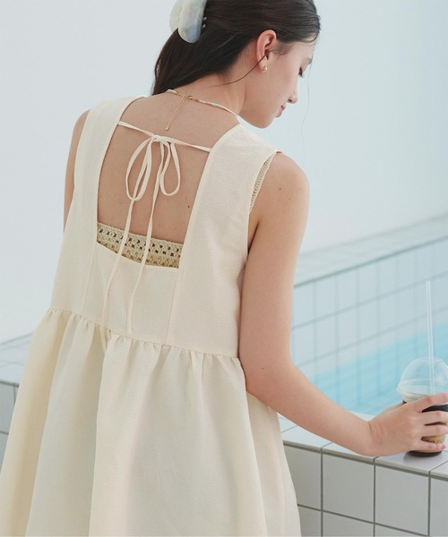 ノースリーブティアードチュニック/ラッシュガード（ラッシュ