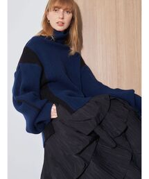 ELENDEEK | バイカラーラインニット(ニット/セーター)