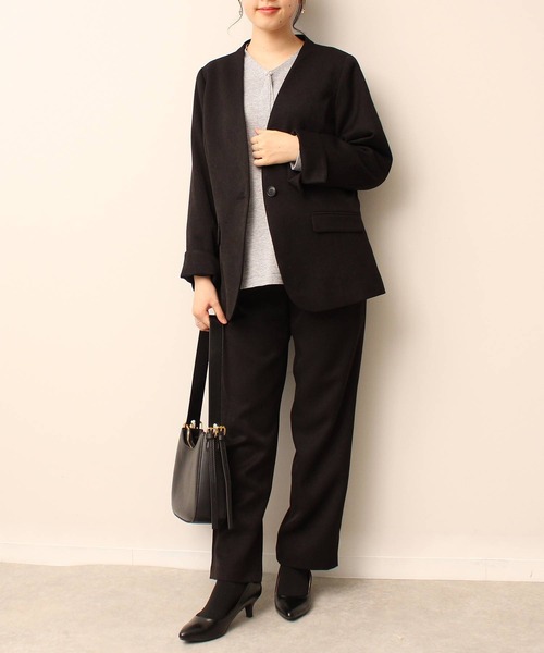 fleur by mint breeze（フルールバイミントブリーズ）の「【L～5L 大きいサイズ】【セットアップ】 ストレート パンツ（その他パンツ・レディース・ネイビー/ブラック・3L/LL/4L/L）」の8枚目の写真