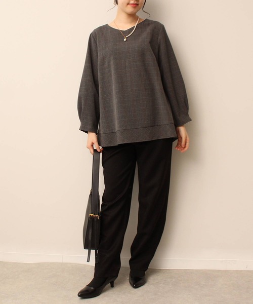fleur by mint breeze（フルールバイミントブリーズ）の「【L～5L 大きいサイズ】【セットアップ】 ストレート パンツ（その他パンツ・レディース・ネイビー/ブラック・3L/LL/4L/L）」の9枚目の写真