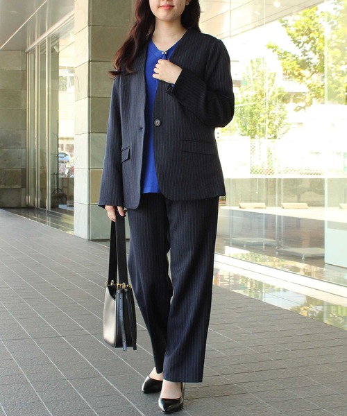 fleur by mint breeze（フルールバイミントブリーズ）の「【L～5L 大きいサイズ】【セットアップ】 ストレート パンツ（その他パンツ・レディース・ネイビー/ブラック・3L/LL/4L/L）」の16枚目の写真