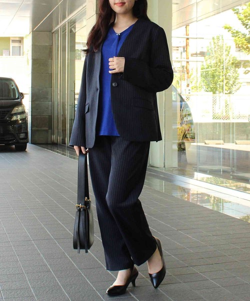 fleur by mint breeze（フルールバイミントブリーズ）の「【L～5L 大きいサイズ】【セットアップ】 ストレート パンツ（その他パンツ・レディース・ネイビー/ブラック・3L/LL/4L/L）」の15枚目の写真
