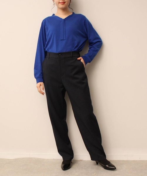 fleur by mint breeze（フルールバイミントブリーズ）の「【L～5L 大きいサイズ】【セットアップ】 ストレート パンツ（その他パンツ・レディース・ネイビー/ブラック・3L/LL/4L/L）」の11枚目の写真