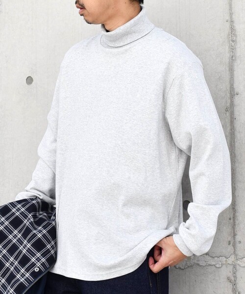 SHIPS any（シップス エニィ）の「SHIPS any: モイスチャーコットン タートルネック ロングスリーブ Tシャツ (ロンT)（Tシャツ/カットソー・メンズ・オリーブ/ライトグレー/ブラック/ホワイト・SMALL/X-LARGE/LARGE/MEDIUM）」の4枚目の写真