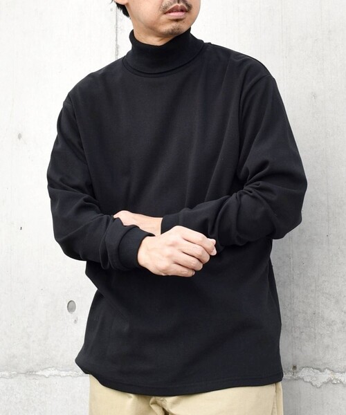 SHIPS any（シップス エニィ）の「SHIPS any: モイスチャーコットン タートルネック ロングスリーブ Tシャツ (ロンT)（Tシャツ/カットソー・メンズ・オリーブ/ライトグレー/ブラック/ホワイト・SMALL/X-LARGE/LARGE/MEDIUM）」の3枚目の写真