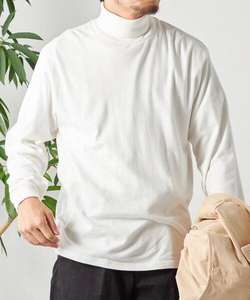 SHIPS any（シップス エニィ）の「SHIPS any: モイスチャーコットン タートルネック ロングスリーブ Tシャツ (ロンT)（Tシャツ/カットソー・メンズ・オリーブ/ライトグレー/ブラック/ホワイト・SMALL/X-LARGE/LARGE/MEDIUM）」の11枚目の写真