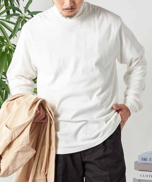 SHIPS any（シップス エニィ）の「SHIPS any: モイスチャーコットン タートルネック ロングスリーブ Tシャツ (ロンT)（Tシャツ/カットソー・メンズ・オリーブ/ライトグレー/ブラック/ホワイト・SMALL/X-LARGE/LARGE/MEDIUM）」の10枚目の写真