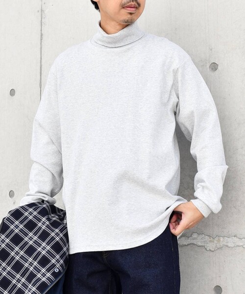 SHIPS any（シップス エニィ）の「SHIPS any: モイスチャーコットン タートルネック ロングスリーブ Tシャツ (ロンT)（Tシャツ/カットソー・メンズ・オリーブ/ライトグレー/ブラック/ホワイト・SMALL/X-LARGE/LARGE/MEDIUM）」の6枚目の写真