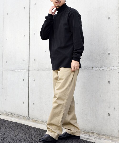 SHIPS any（シップス エニィ）の「SHIPS any: モイスチャーコットン タートルネック ロングスリーブ Tシャツ (ロンT)（Tシャツ/カットソー・メンズ・オリーブ/ライトグレー/ブラック/ホワイト・SMALL/X-LARGE/LARGE/MEDIUM）」の15枚目の写真