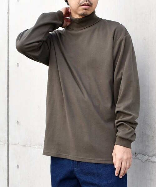 SHIPS any（シップス エニィ）の「SHIPS any: モイスチャーコットン タートルネック ロングスリーブ Tシャツ (ロンT)（Tシャツ/カットソー・メンズ・オリーブ/ライトグレー/ブラック/ホワイト・SMALL/X-LARGE/LARGE/MEDIUM）」の21枚目の写真