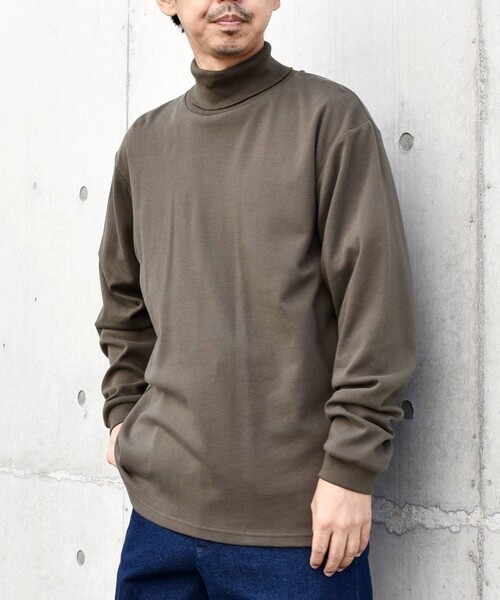 SHIPS any（シップス エニィ）の「SHIPS any: モイスチャーコットン タートルネック ロングスリーブ Tシャツ (ロンT)（Tシャツ/カットソー・メンズ・オリーブ/ライトグレー/ブラック/ホワイト・SMALL/X-LARGE/LARGE/MEDIUM）」の22枚目の写真